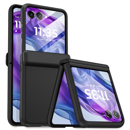 Caka Schutzhülle kompatibel mit Motorola Moto Razr Plus 2024, Moto Razr Plus 2024 Hülle [Scharnierschutz] [Displayschutzfolie] Schlanke, stoßfeste Ganzkörper-Handyhülle für Motorola Razr+ 2024, von Caka
