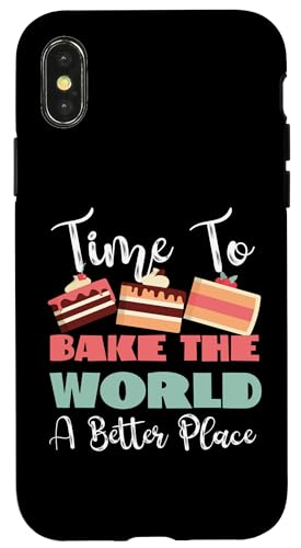 Zeit, die Welt zu einem besseren Ort zu machen Hülle für iPhone X/XS Zeit, die Welt zu einem besseren Ort zu machen Hülle für iPhone X/XS von Cake Bakery And Cake Decorator Baking Designs