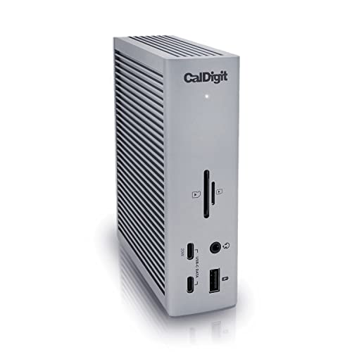 CalDigit TS4 Thunderbolt 4 Dock - 18 Ports, 98W Laden, 3X Thunderbolt 4 40Gb/s, 5X USB-A, 3X USB-C (10Gb/s), 2,5GbE, Single 8K oder Dual 6K 60Hz Displays, Mac, PC, Chrome Kompatibel mit 0,8m Kabel von CalDigit