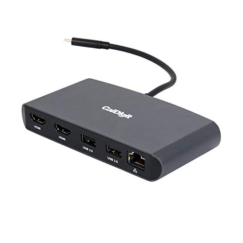 CalDigit Thunderbolt 3 Mini Dock (HDMI 2.0)- Portable, busgesteuert, 40Gbs, Dual 4K @ 60Hz, USB 3.0 & 2.0, GbE LAN. Kompatibel mit Thunderbolt 3 Mac und PC (Dual HDMI 2.0) von CalDigit