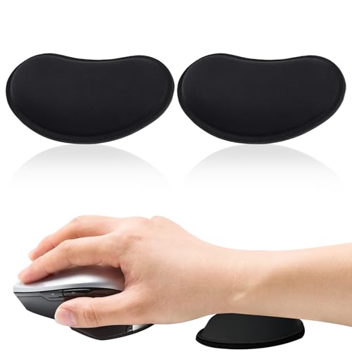 2 Schwarze Handballenauflage Rutschfest Unterseite Wrist Rest Maus mit Memory-Schaum zur Entlastung Handgelenks Handgelenkpolster Maus auf Ihre Hände Bewegt für Büroarbeit Gaming Codierung von Caldamn