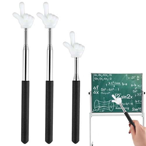 3 Stück Zeigestab Ausziehbar Teleskop Lehrer Zeiger Teleskopstab Zeigestock Versenkbare Zeigestock Ausziehbar Edelstahl Ausziehbar Lehrzeiger Hand Zeiger für Klassenzimmer Interaktion (Schwarz) von Caldamn
