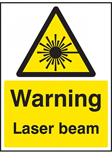 Caledonia Schilder 14016e Warnung Laser Beam Zeichen, 200 mm x 150 mm, starrer Kunststoff von Caledonia Signs
