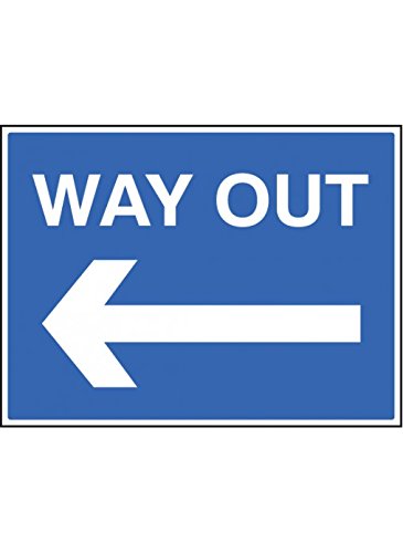 Caledonia Schilder 17535q "Way Out < - Zeichen, starrer Kunststoff, 600 mm x 450 mm von Caledonia Signs