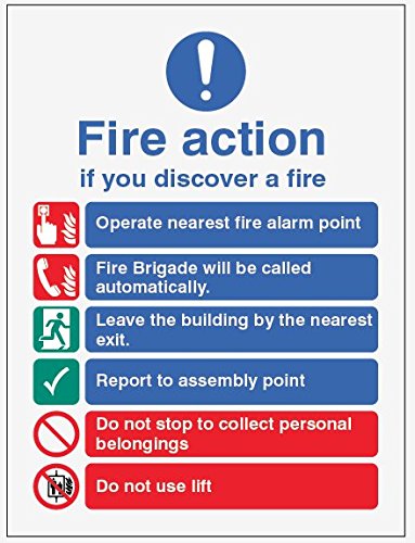 Caledonia Schilder 21408e Zeichen, Fire Action Auto Zifferblatt mit Lift von Caledonia Signs