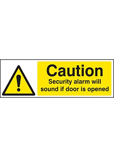 Caledonia Schilder 21738 G Vorsicht Sicherheit Alarm ertönt, wenn Tür ist geöffnet Zeichen, selbstklebendes Vinyl, 300 mm x 100 mm von Caledonia Signs