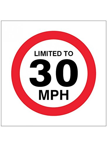 Caledonia Schilder 21817u Limited To 30 mph Zeichen, selbstklebendes Vinyl, 100 mm x 100 mm von Caledonia Signs