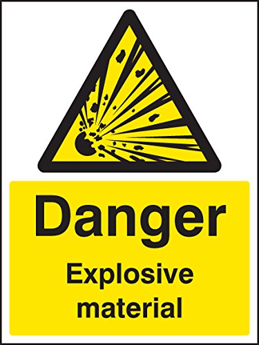 Caledonia Schilder 24431e Danger Explosive Material Zeichen, selbstklebendes Vinyl, 200 mm x 150 mm von Caledonia Signs