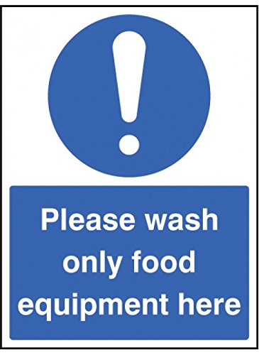 Caledonia Schilder 25601e Waschen nur Food Equipment Zeichen, selbstklebendes Vinyl, 200 mm x 150 mm von Caledonia Signs