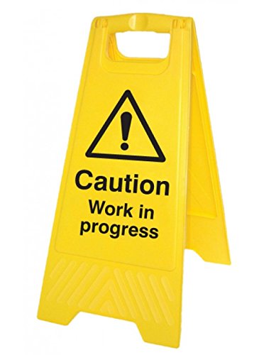Caledonia Schilder 58540 Freistehende Boden Schild, "Caution Work In Progress" von Caledonia Signs