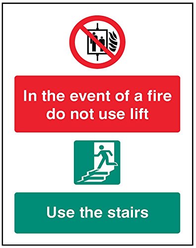 Caledonia Schilder 81248e Hinweisschild, in Event Of Fire nIcHT Anwendung Lift, Treppen von Caledonia Signs