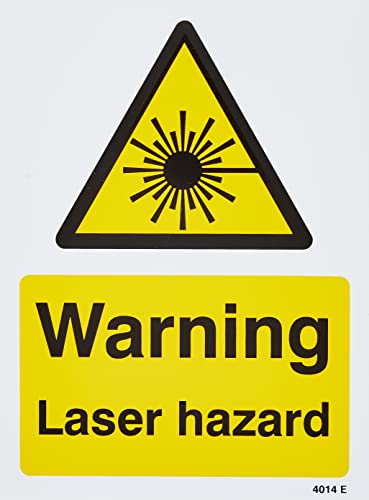 Caledonia Signs, 14014E Warnzeichen „Warning Laser Hazard“, 200 x 150 mm, starrer Kunststoff von Caledonia Signs