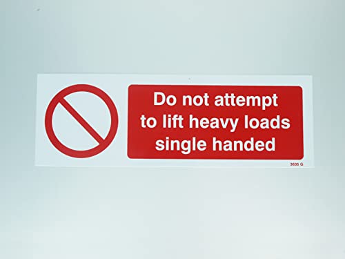 Caledonia Signs 13635G Schild mit Aufschrift "Do not try to lift Heavy Load", 300 mm x 100 mm, starrer Kunststoff von Caledonia Signs