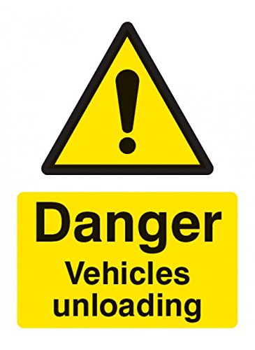 Caledonia Signs 14244P Warnschild Gefahrenfahrzeuge Unloading 600 mm x 400 mm, starrer Kunststoff von Caledonia Signs