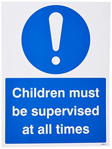 Caledonia Signs 15465K Schild „Children Must be Supervised at All Times", starrer Kunststoff, 400 mm x 300 mm, englische Version von Caledonia Signs