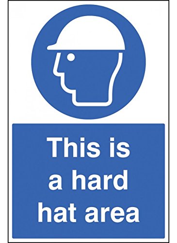 Caledonia Signs 16402P Schild"This is a hard Hat Area", Hartplastik, 600 mm x 400 mm von Caledonia Signs