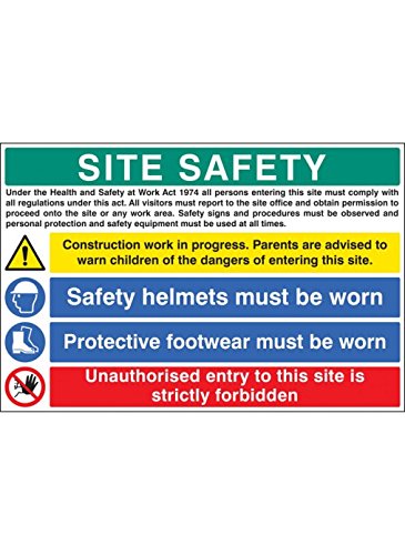 Caledonia Signs 16413W Schild mit Aufschrift "Site-Sicherung", starrer Kunststoff, 900 mm x 600 mm von Caledonia Signs