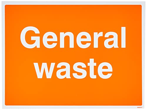 Caledonia Signs 16608K Schild "General Waste", starrer Kunststoff, 400 mm x 300 mm von Caledonia Signs