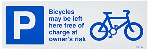 Caledonia Signs 17695G englisches Schild „Bicycles May Be Left Here Free of Charge at Owners Risk", starrer Kunststoff, 300 x 100 mm Caledonia Signs 17695G englisches Schild „Bicycles May Be Left Here Free of Charge at Owners Risk", starrer Kunststoff, 300 x 100 mm von Caledonia Signs