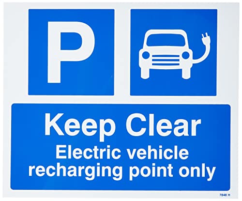 Caledonia Signs 17848H Schild mit Aufschrift „Keep Clear Electric Vehicle Recharging Point Only“, aus Hartkunststoff, 300 x 250 mm von Caledonia Signs