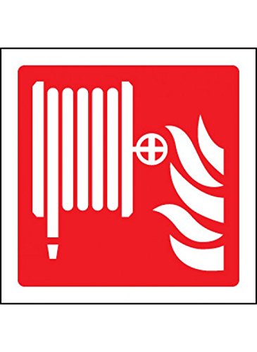 Caledonia Signs 21019C Feuerwehrschlauch-Symbolschild, selbstklebend, Vinyl, 150 mm x 150 mm von Caledonia Signs