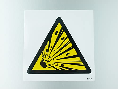 Caledonia Signs 24217F Schild"Explosive Symbol", selbstklebend, Vinyl, 200 mm x 200 mm von Caledonia Signs