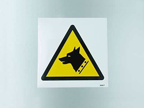 Caledonia Signs 24220F Schild mit Schutzhund, selbstklebend, Vinyl, 200 mm x 200 mm von Caledonia Signs