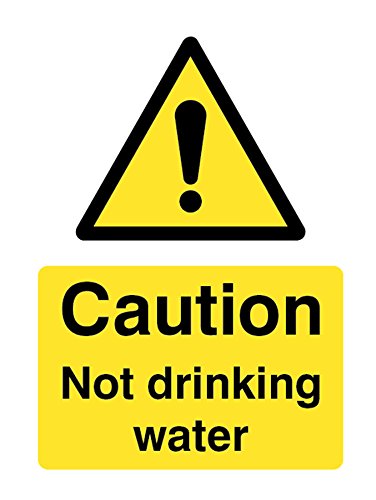 Caledonia Signs 24288A Schild mit Aufschrift"Caution Not Drinking Water", selbstklebend, Vinyl, 100 mm x 75 mm von Caledonia Signs