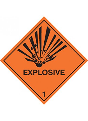 Caledonia Signs 24501F Explosive Diamond Schild, selbstklebendes Vinyl, 200 mm x 200 mm von Caledonia Signs