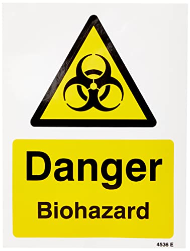 Caledonia-Signs 24536E englisches Schild „Danger Biohazard“, selbstklebendes Vinyl, 200 x 150 mm von Caledonia Signs