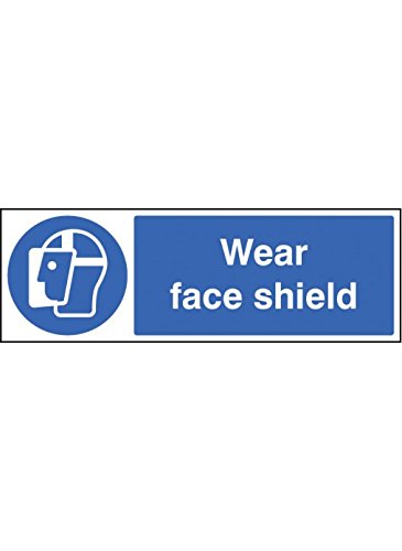 Caledonia Signs 25001G Wear Face Shield, selbstklebendes Vinyl, 300 mm x 100 mm von Caledonia Signs