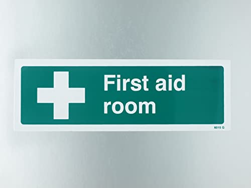 Caledonia Signs 26015G First Aid Raumschild, selbstklebend, Vinyl, 300 mm x 100 mm von Caledonia Signs