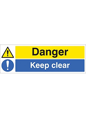 Caledonia Signs 26218G Schild"Danger Keep Clear", selbstklebend, Vinyl, 300 mm x 100 mm von Caledonia Signs