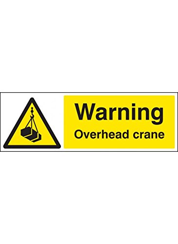 Caledonia Signs 26455G"Warning Overhead Crane" Schild, selbstklebend, Vinyl, 300 mm x 100 mm von Caledonia Signs