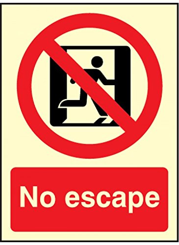 Caledonia Signs 31624E Schild "No Escape", Foto, leuchtend, starr, 200 mm x 150 mm von Caledonia Signs