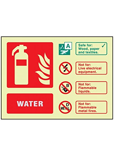 Caledonia Signs 51253 Fire ID Water Visual Impact Foto Leuchtschild mit Stand-Off Locators, 200 mm x 150 mm von Caledonia Signs