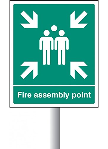 Caledonia Signs 52112 Hinweisschild „Fire assembly point“, Aluminium mit Kanal, 250 mm x 300 mm von Caledonia Signs