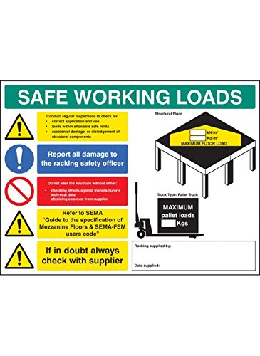 Caledonia Signs 56357 SWL Mezzanine Bodenschild, 5 mm Foamex, 600 mm x 450 mm von Caledonia Signs