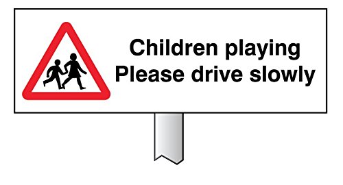Caledonia Signs 56588 Verge Sign Children Playing Please Drive Slowly von Caledonia Signs