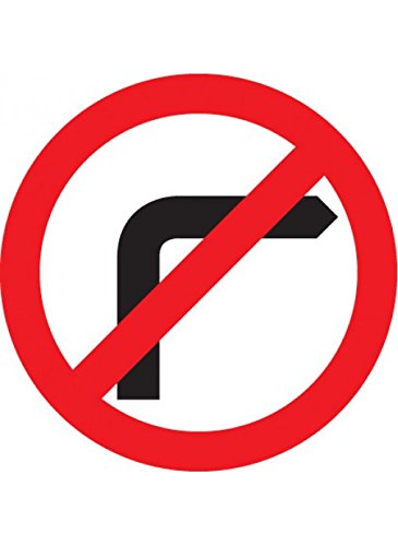 Caledonia Signs 67546N Schild ohne rechtes Drehschild, Aluminium, 400 mm x 400 mm von Caledonia Signs