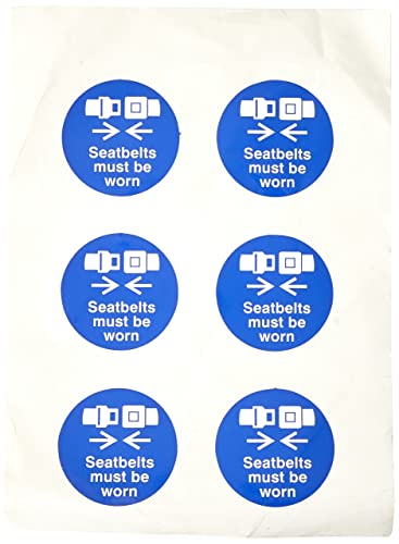 Caledonia Signs Schild „Seatbelts Must be Worn“, 51652, 65 mm Durchmesser von Caledonia Signs