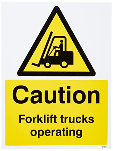 Caledonia Signs Schild"Caution Forklift Truck Operation", 400 x 300 mm, Hartplastik, 14215K von Caledonia Signs