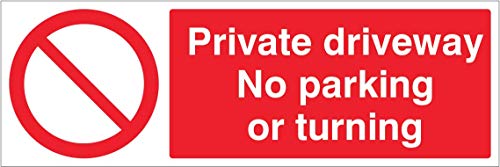 Caledonia Signs Sicherheitsschild mit englischer Aufschrift „Private Driveway No parking or turning“, hartes Polyvinylchlorid von Caledonia Signs