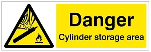 Danger Cylinder Ablagefläche (selbstklebendes Vinyl-Sicherheitsetikett) von Caledonia Signs