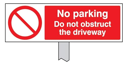 No parking Do not obstruct the driveway verge schild 450 x 150 mm (Pfosten 800 mm) von Caledonia Signs