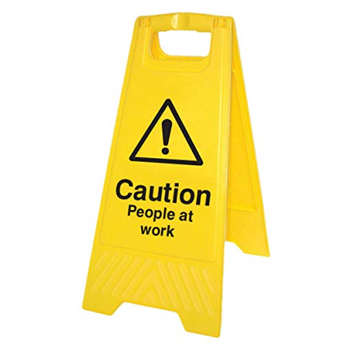 Schild mit Aufschrift"Caution People at work" (freistehend) von Caledonia Signs