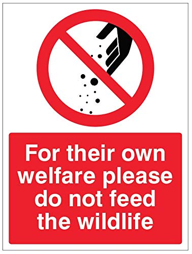 Selbstklebendes Vinyl-Schild, Aufschrift"For their own welfare please do not feed the wildlife", Vinyl von Caledonia Signs