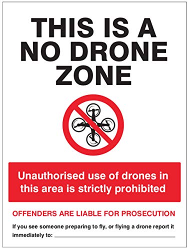 Selbstklebendes Vinyl-Schild, Aufschrift"No Drone Zone" von Caledonia Signs