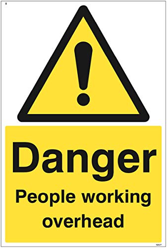 Sicherheitsschild"Danger People Working Overhead", Hart-PVC von Caledonia Signs