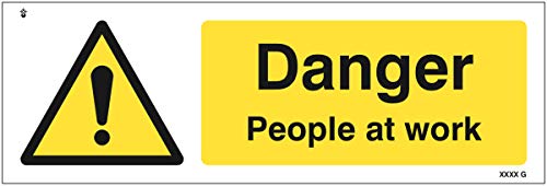 Sicherheitsschild"Danger People at work", Hart-PVC von Caledonia Signs